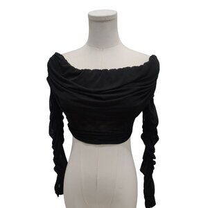 Doll House Mesh Drape Front Top
